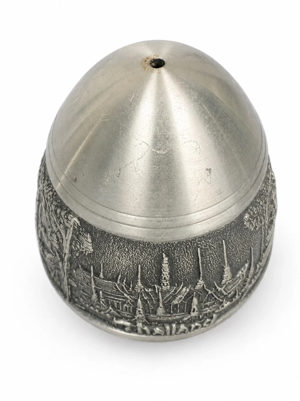 Decorative Pewter-Gray Carved Egg Salt & Pepper Shakers - Home Dining Serveware